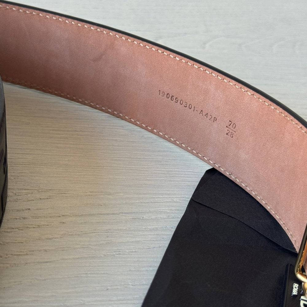 Fendi Belt Calfskin F is Fendi FF 1974 Embossed 70/28 Black