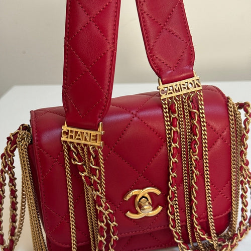 Chanel Cambon Mini Red Lambskin Flap Bag