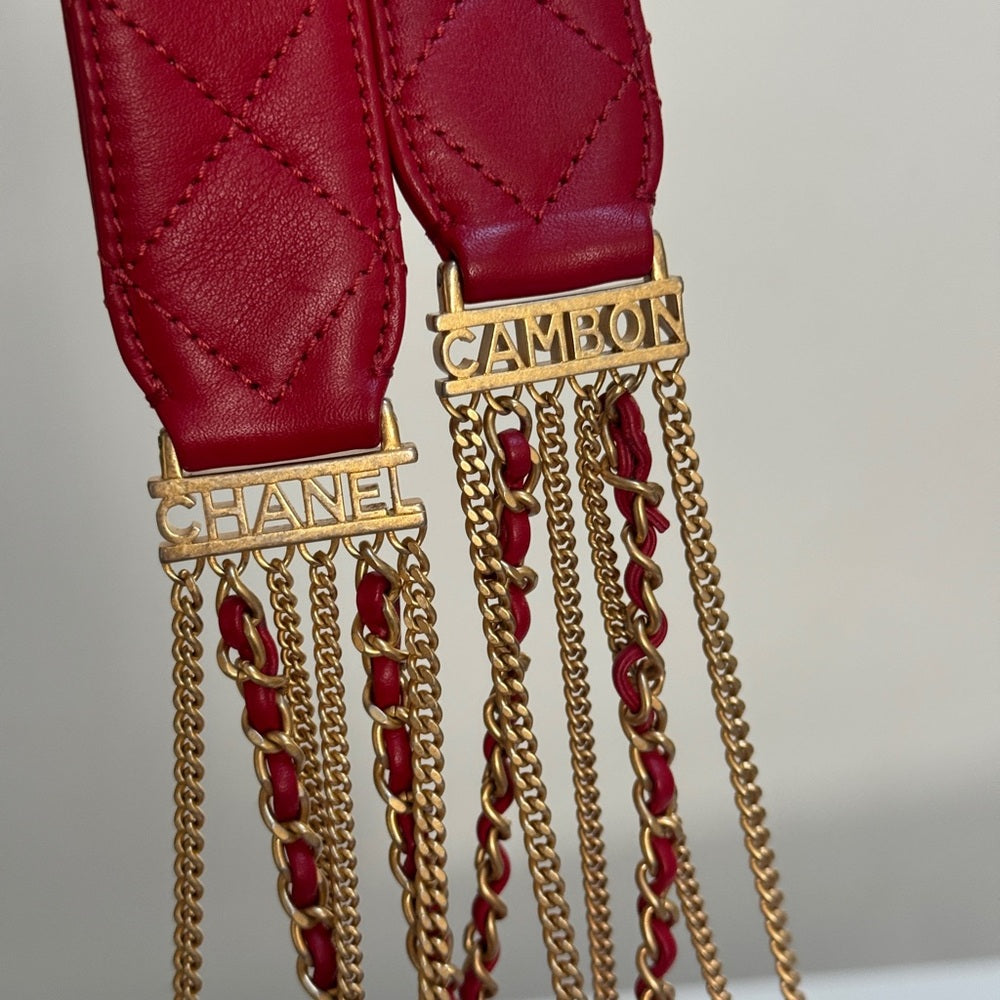 Chanel Cambon Mini Red Lambskin Flap Bag