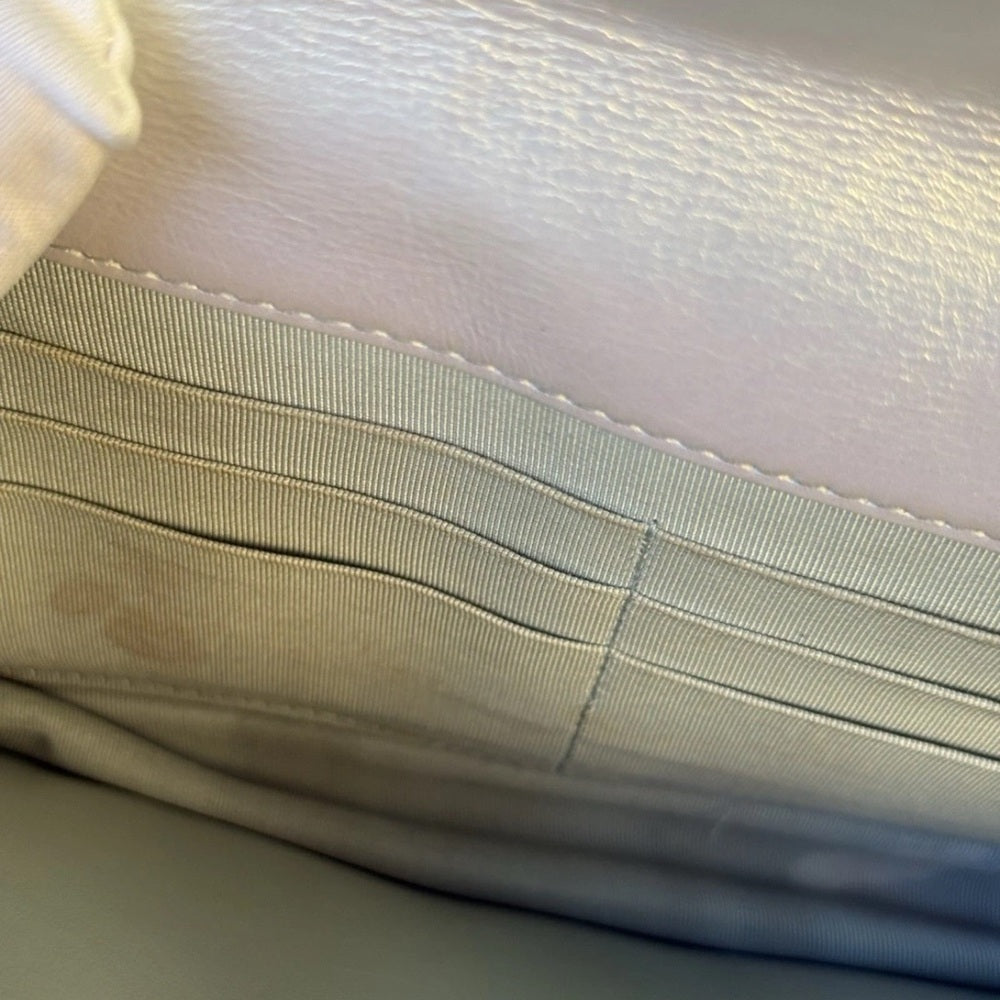 Chanel Metalic Silver Calfskin Wallet On Chain