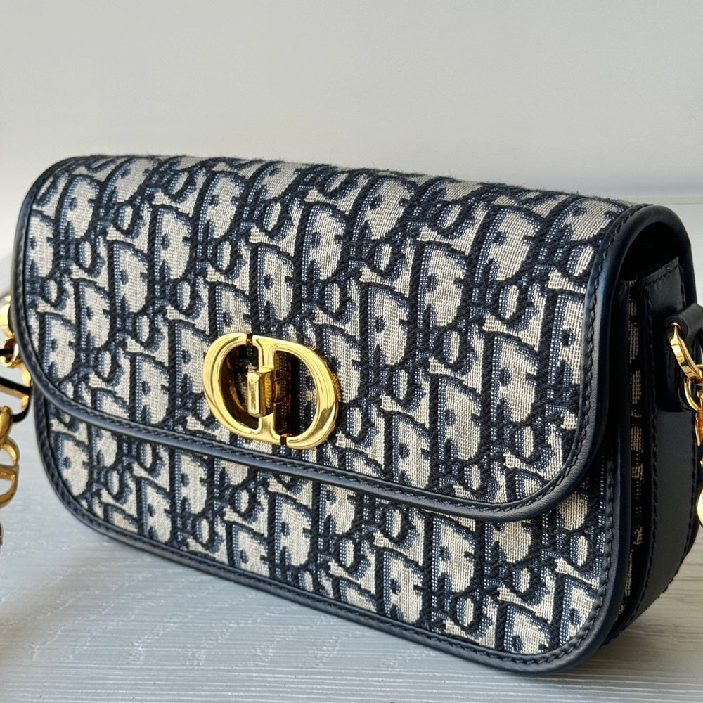 Christian Dior Oblique 30 Montaigne Avenue Small Shoulder Bag Canvas