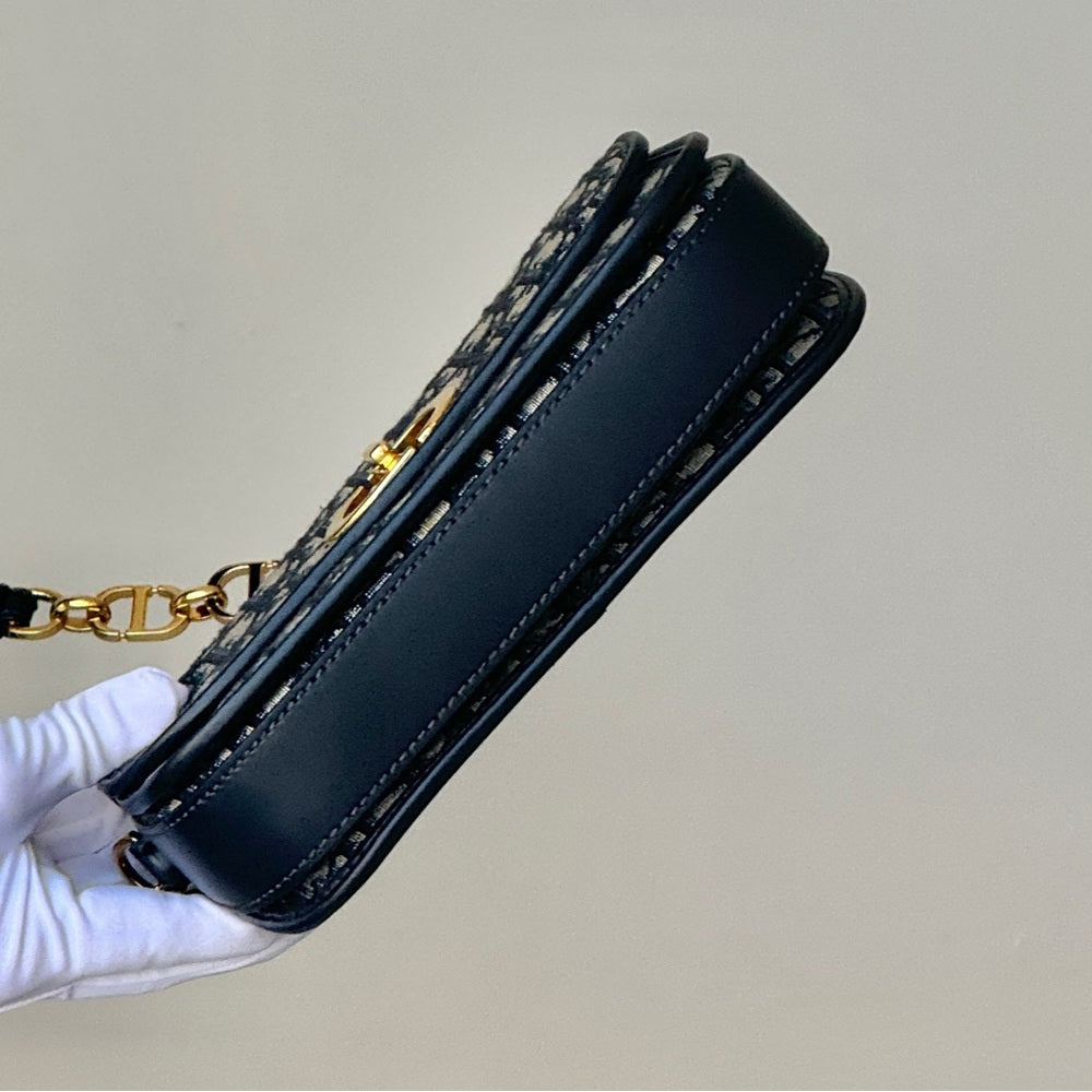 Christian Dior Oblique 30 Montaigne Avenue Small Shoulder Bag Canvas