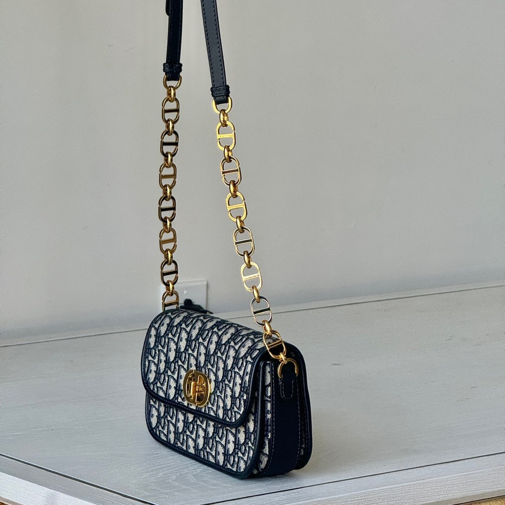 Christian Dior Oblique 30 Montaigne Avenue Small Shoulder Bag Canvas