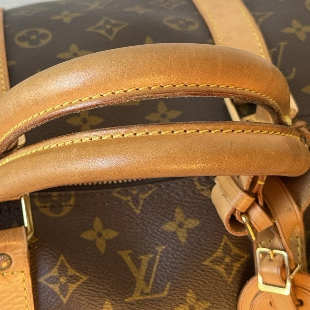Louis Vuitton Keepall Bandouliere 55 Monogram Brown Canvas Duffle Bag
