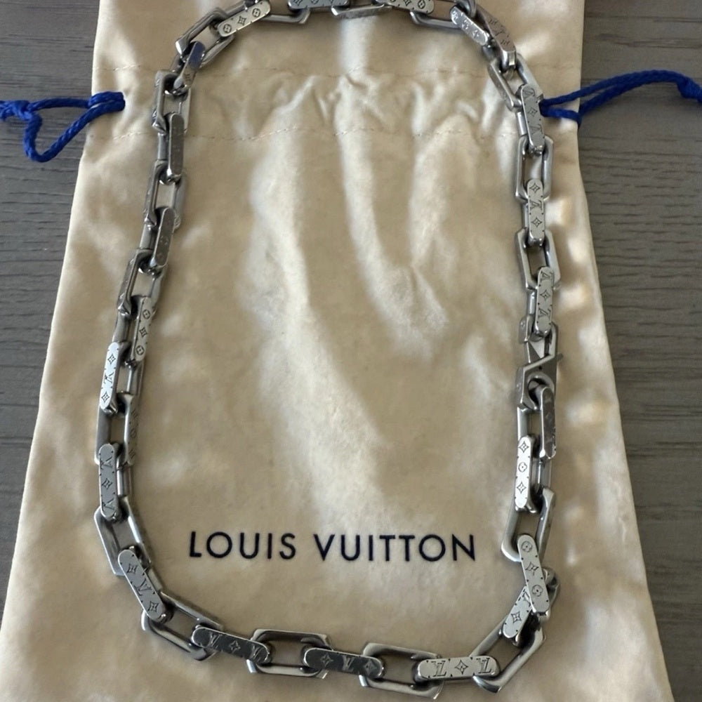 Louis Vuitton Chain Monogram Stailless Steel Necklace