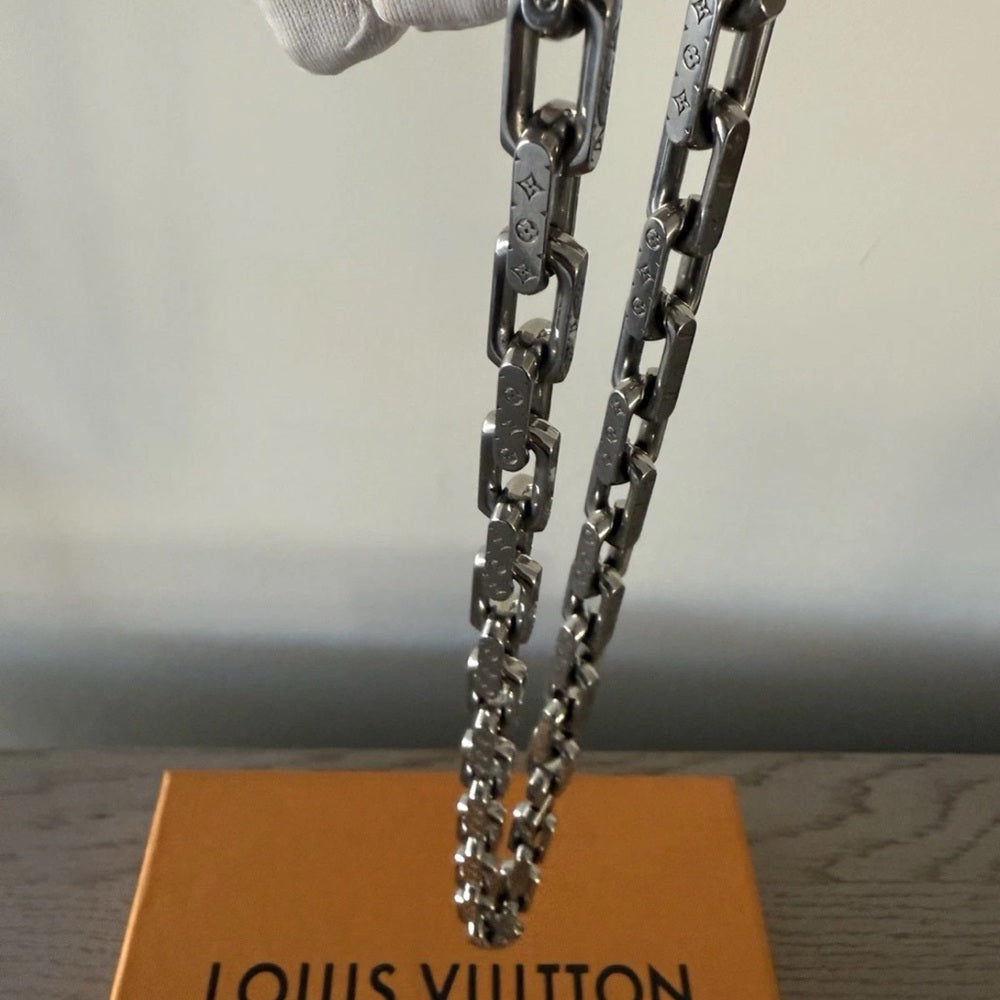 Louis Vuitton Chain Monogram Stailless Steel Necklace