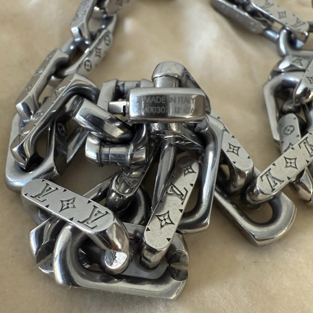 Louis Vuitton Chain Monogram Stailless Steel Necklace