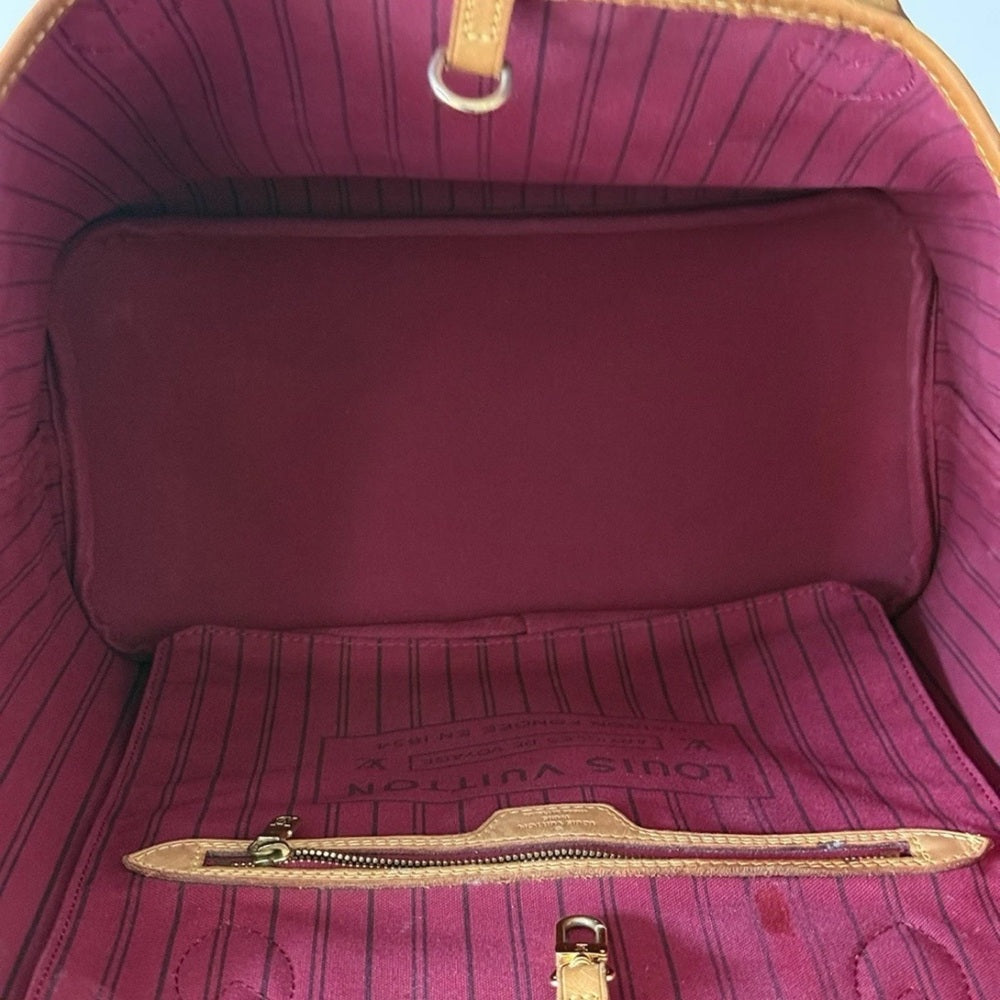 LOUIS VUITTON Neverfull MM Brown Monogram Canvas Leather Tote Bag