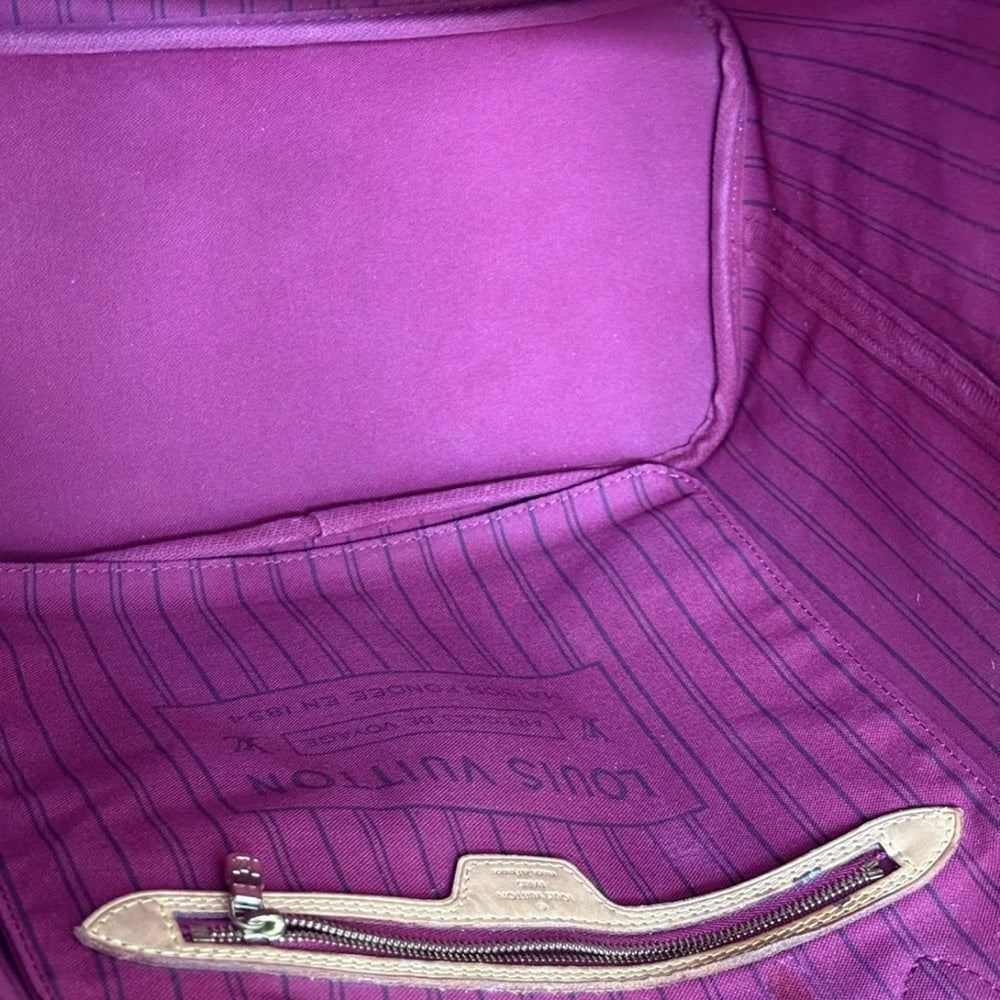 LOUIS VUITTON Neverfull MM Brown Monogram Canvas Leather Tote Bag