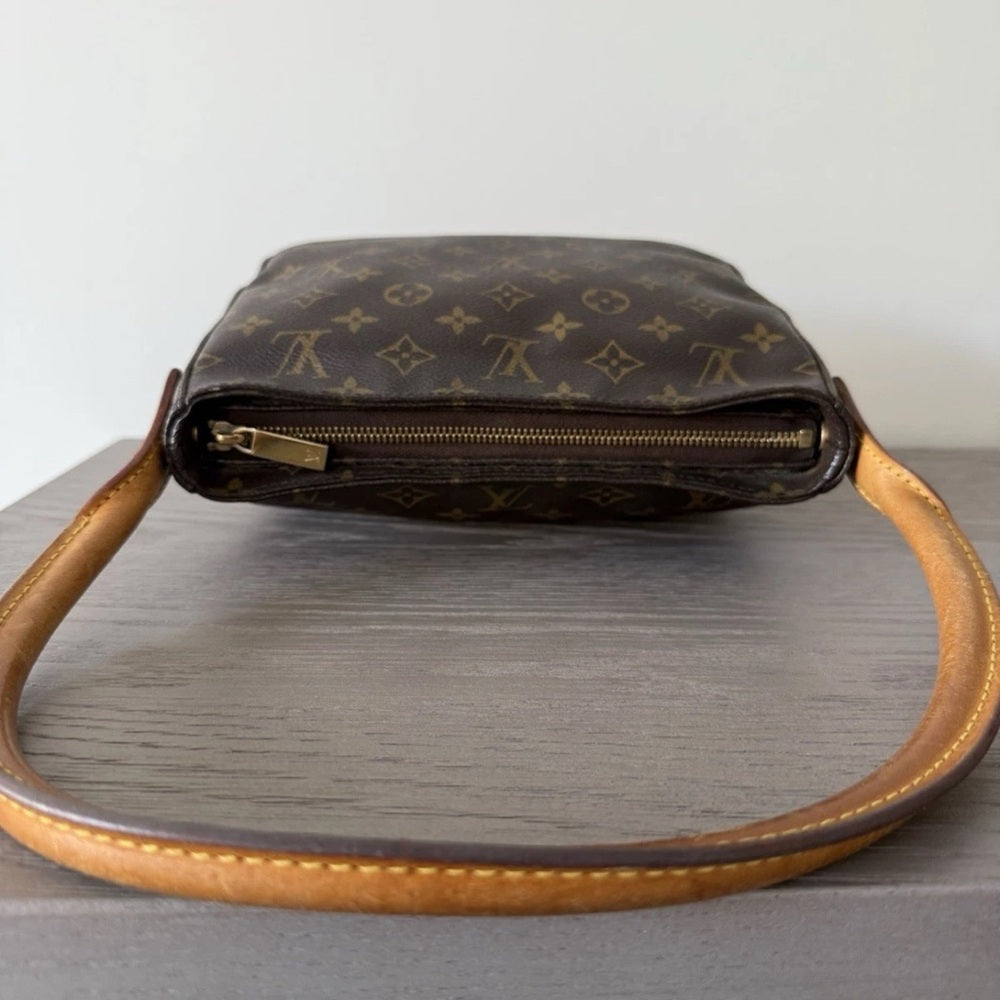 Louis Vuitton Looping MM Shoulder Bag Brown Canvas