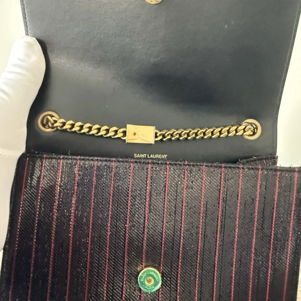 Saint Laurent Kate Striped Chain Shoulder Bag Small