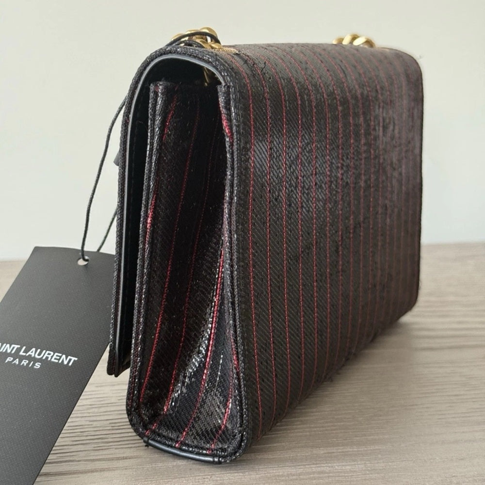 Saint Laurent Kate Striped Chain Shoulder Bag Small