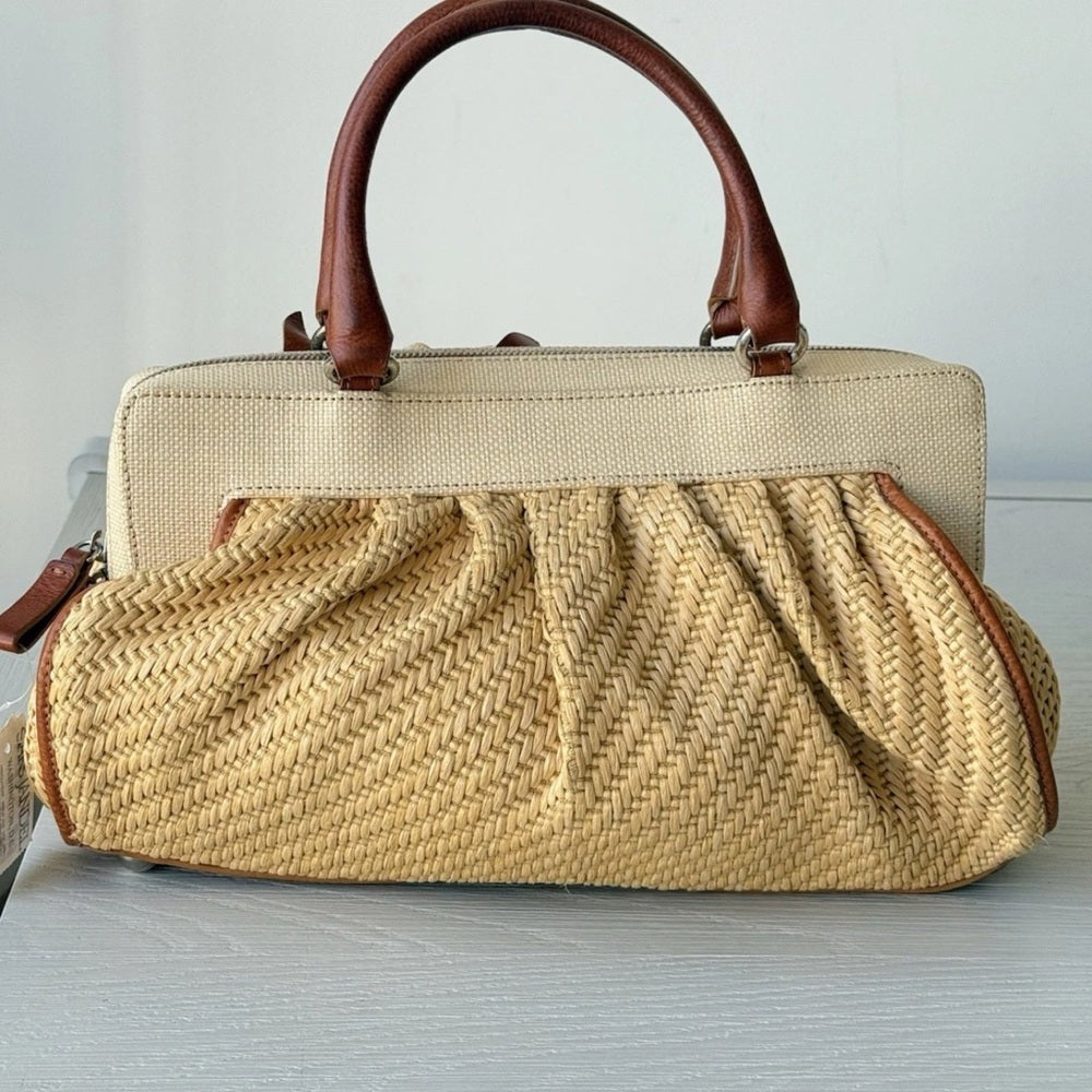 Valentino Raffia Rose Tote - Brown Handbag