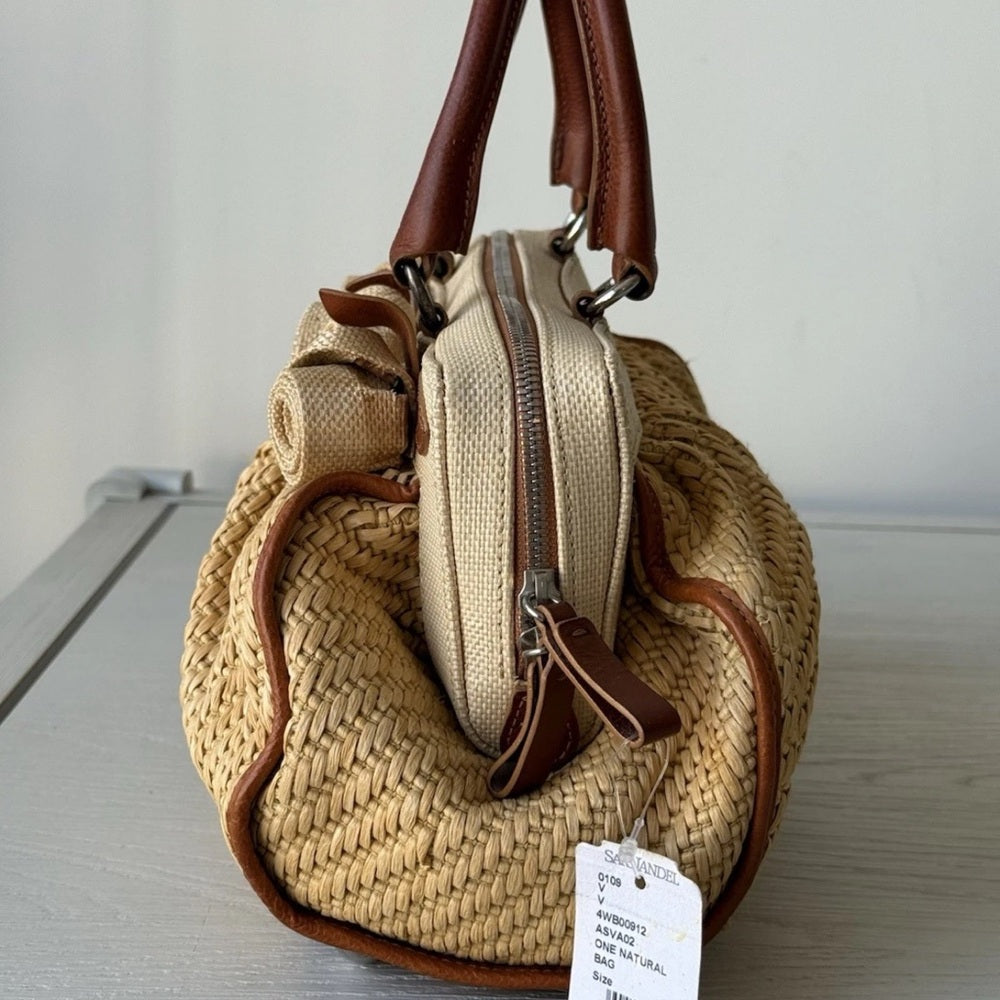Valentino Raffia Rose Tote - Brown Handbag