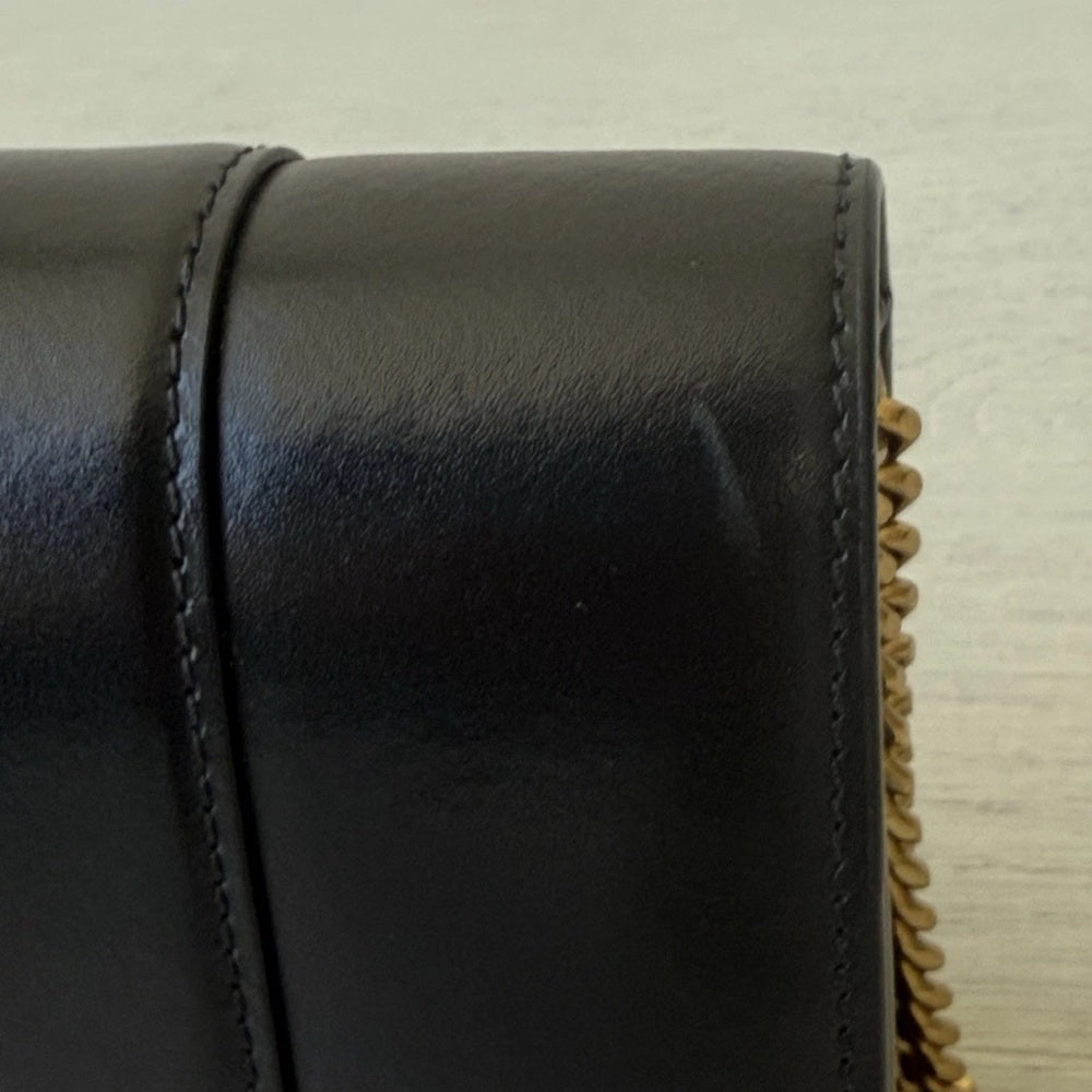 Balenciaga WOMEN'S HOURGLASS WALLET ON CHAIN IN BLACK