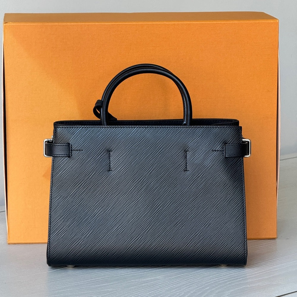 Louis Vuitton Epi Twist Tote Black With Silver Hardware Handbag