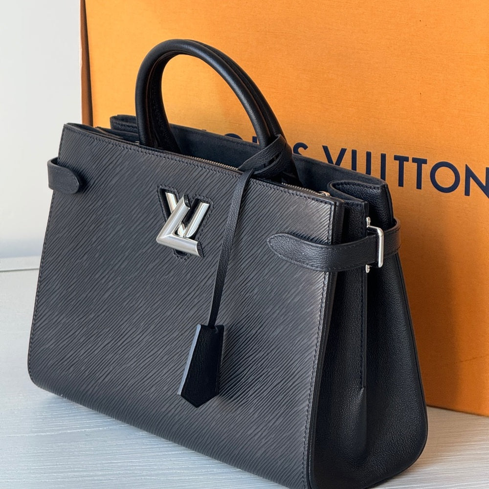 Louis Vuitton Epi Twist Tote Black With Silver Hardware Handbag