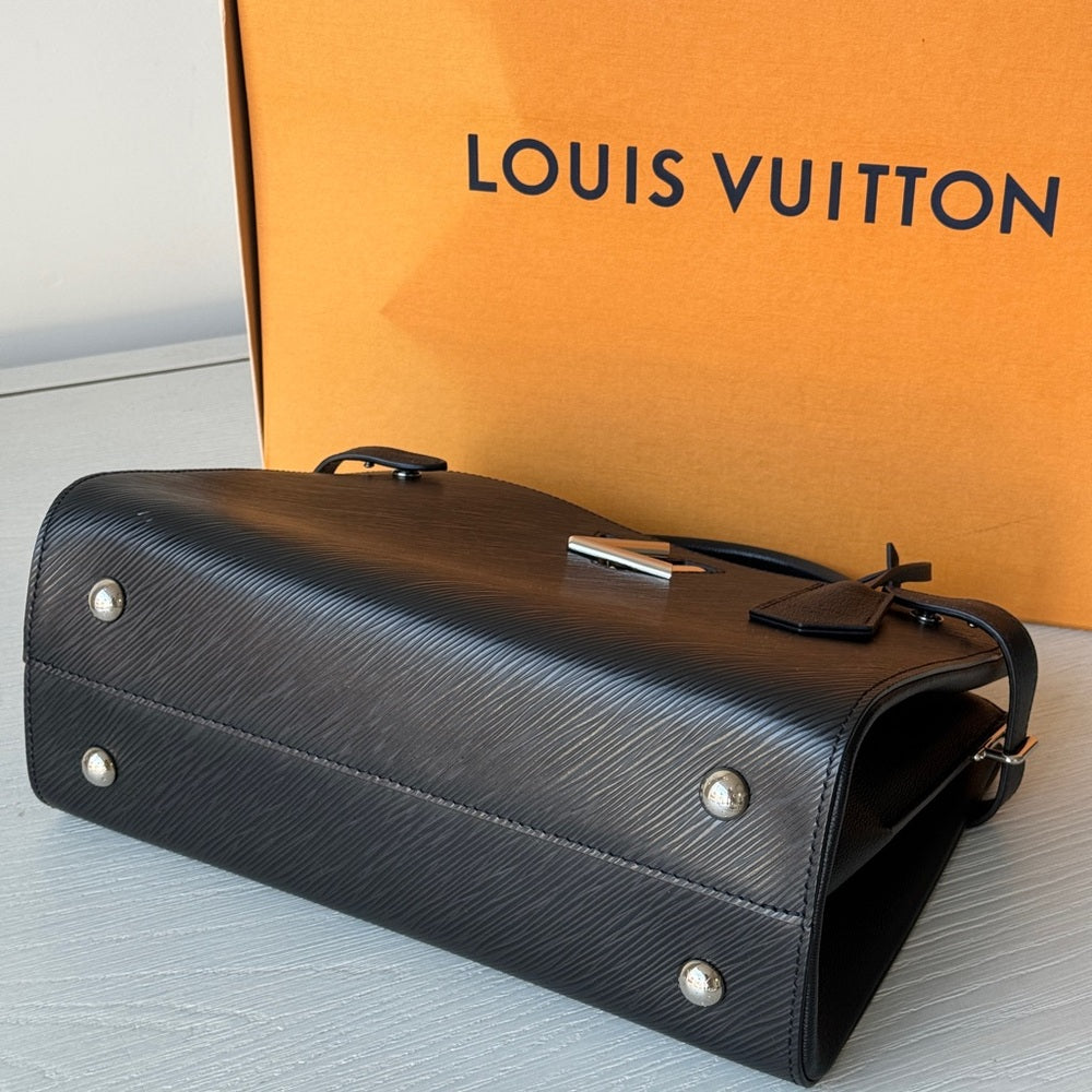 Louis Vuitton Epi Twist Tote Black With Silver Hardware Handbag