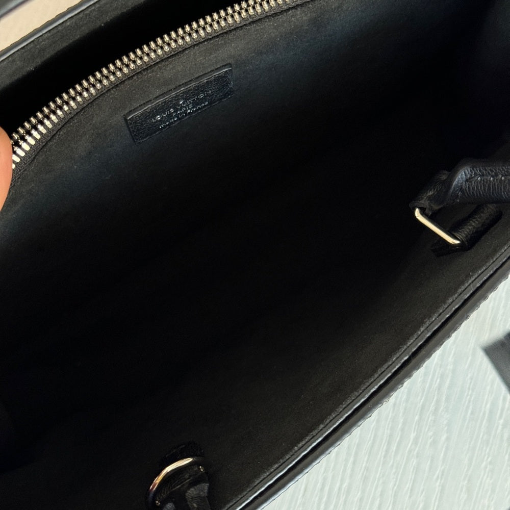 Louis Vuitton Epi Twist Tote Black With Silver Hardware Handbag