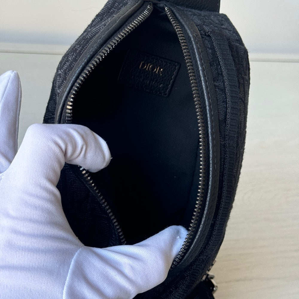 DIOR Oblique Scarab Sling Crossbody Black Bag