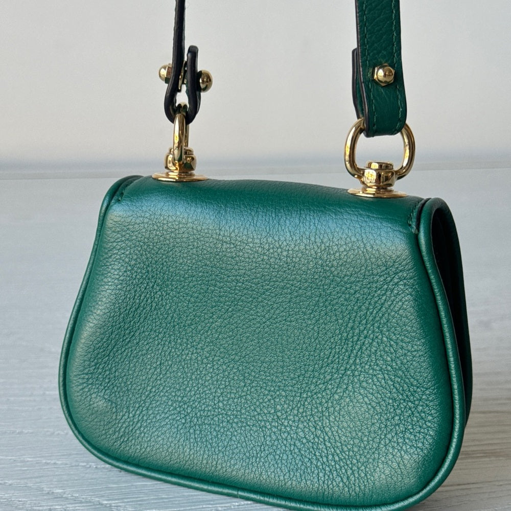 Gucci Interlocking G Blondie Green Leather Mini Bag