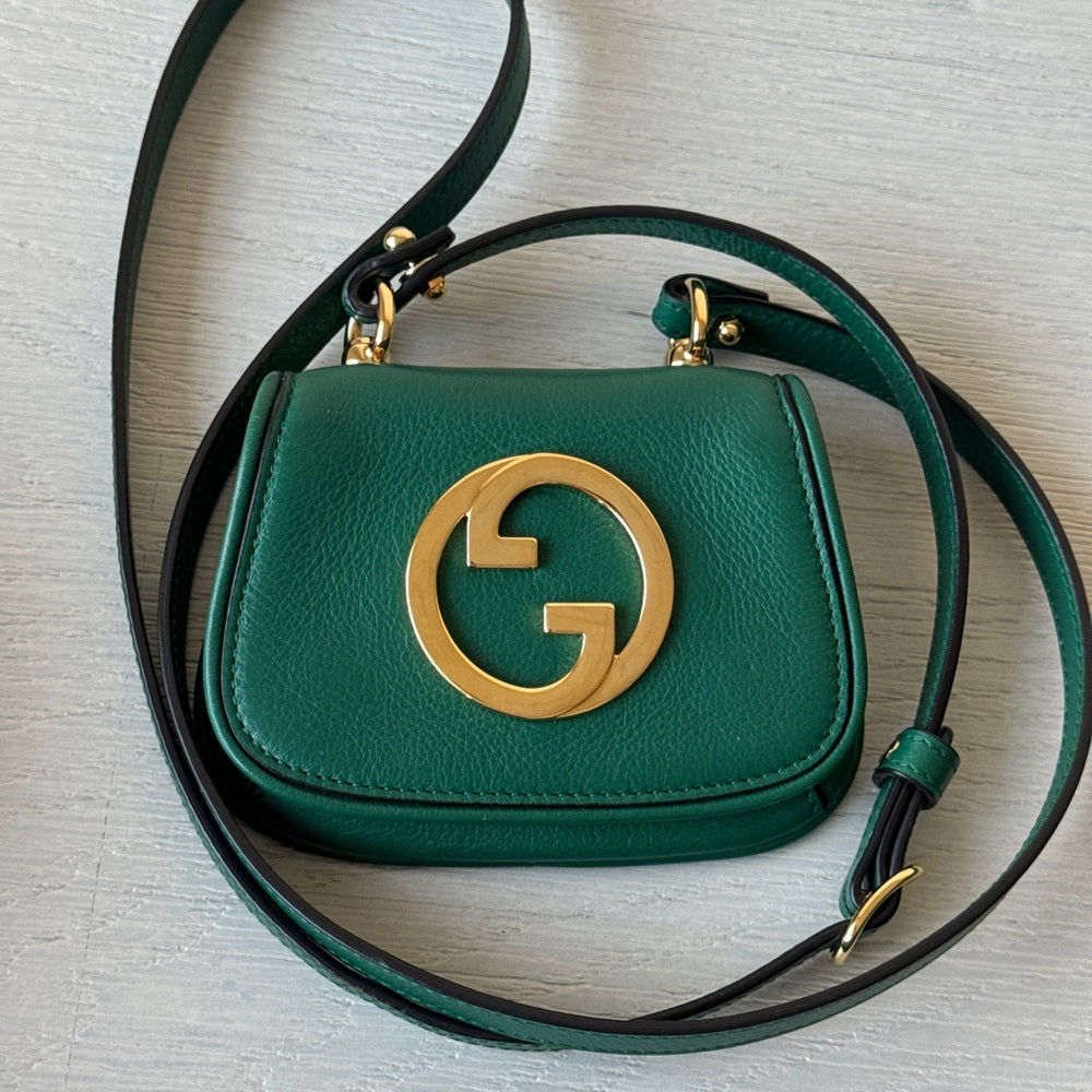 Gucci Interlocking G Blondie Green Leather Mini Bag