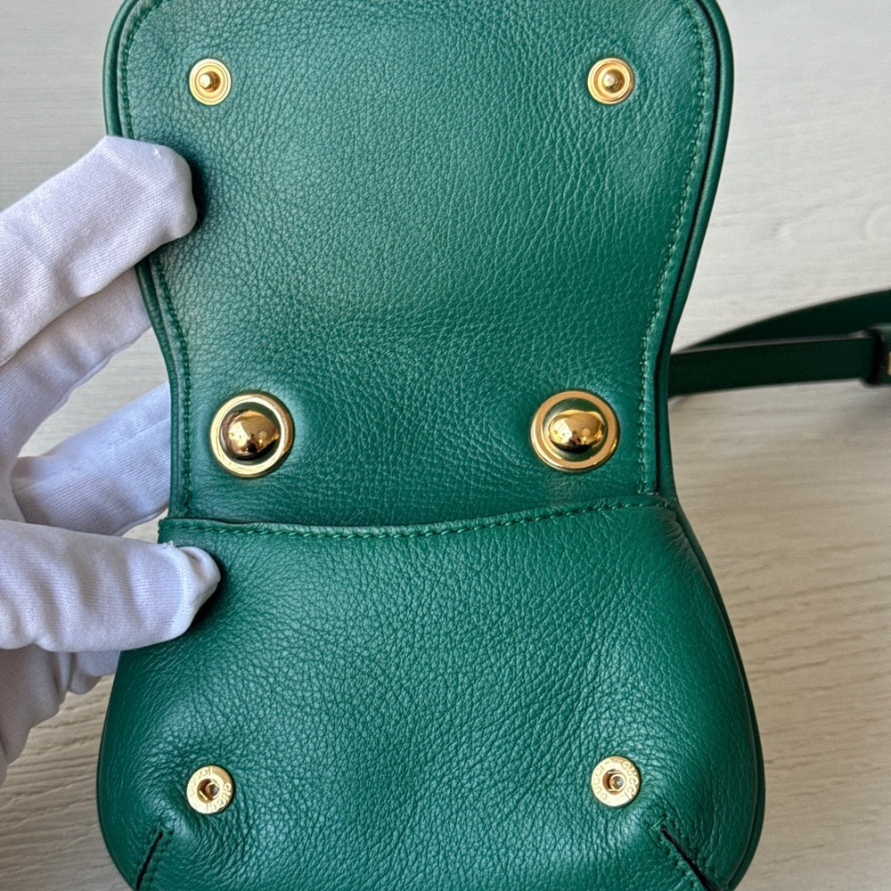 Gucci Interlocking G Blondie Green Leather Mini Bag