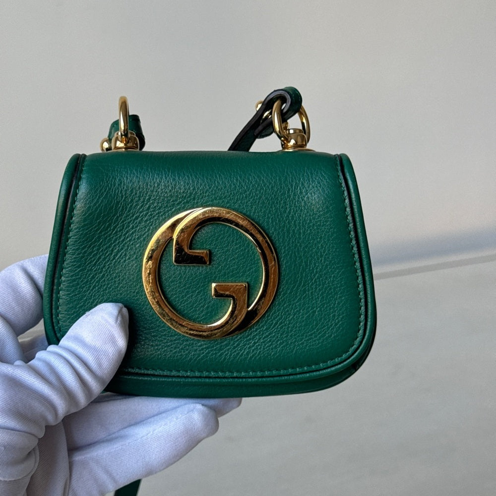 Gucci Interlocking G Blondie Green Leather Mini Bag