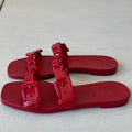 Gucci Teena Rubber Chain Link Slides Red Size 36 Flat Jelly Sandals