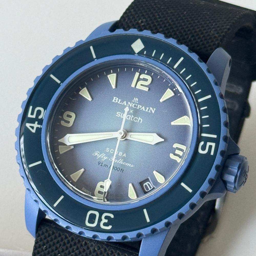 BLANCPAIN×SWATCH Fifty Fathoms Atlantic Ocean SO35A100 Men's Watch G1031
