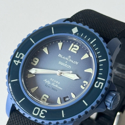 BLANCPAIN×SWATCH Fifty Fathoms Atlantic Ocean SO35A100 Men's Watch G1031