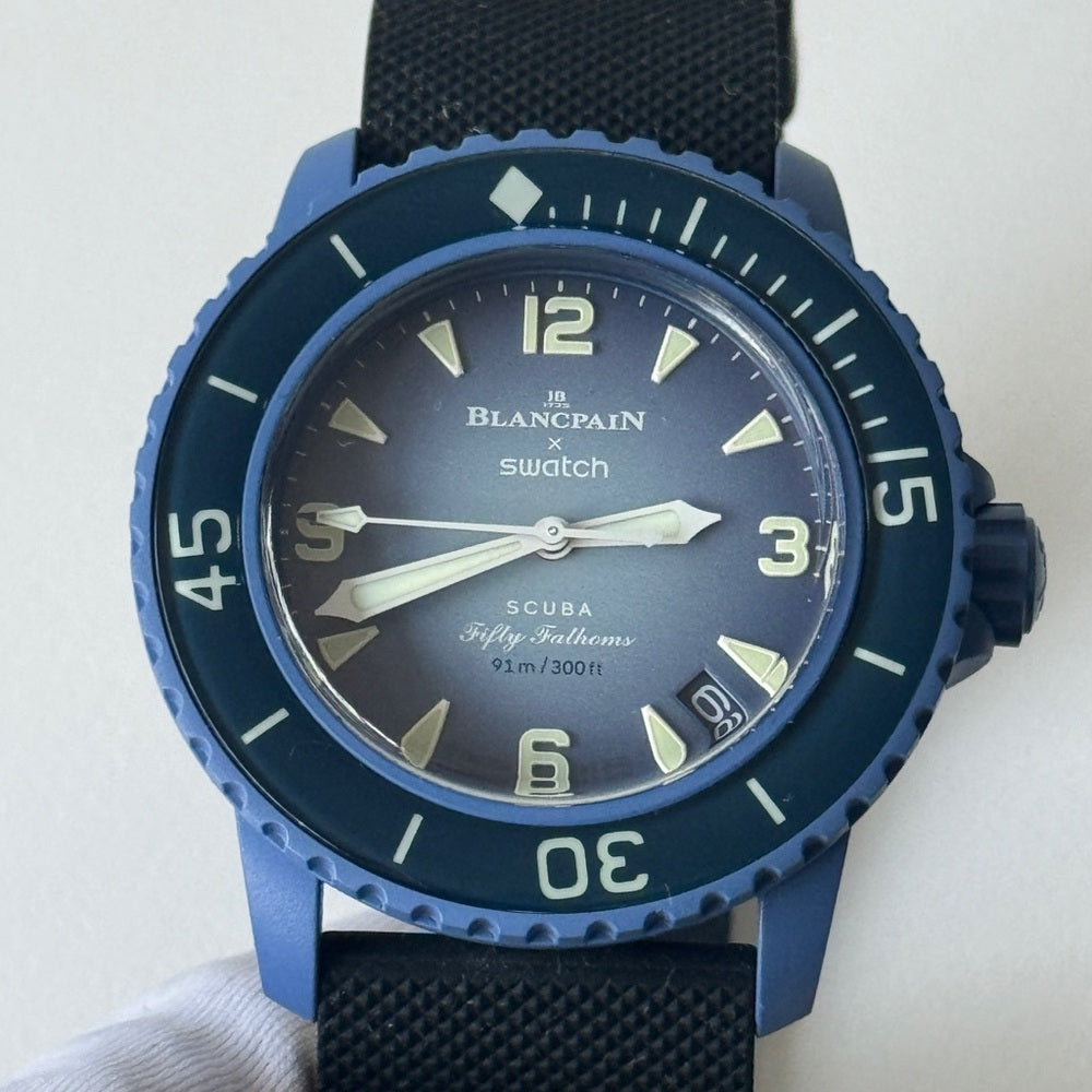 BLANCPAIN×SWATCH Fifty Fathoms Atlantic Ocean SO35A100 Men's Watch G1031