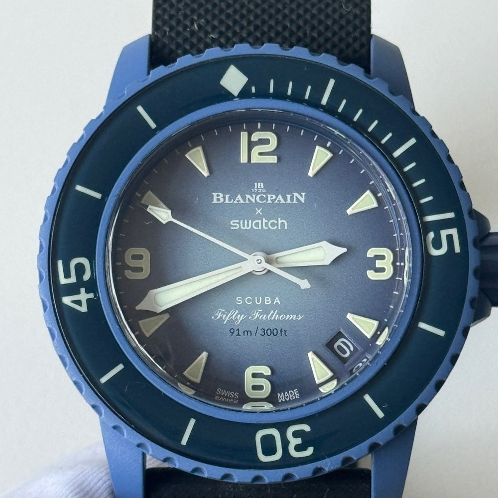BLANCPAIN×SWATCH Fifty Fathoms Atlantic Ocean SO35A100 Men's Watch G1031