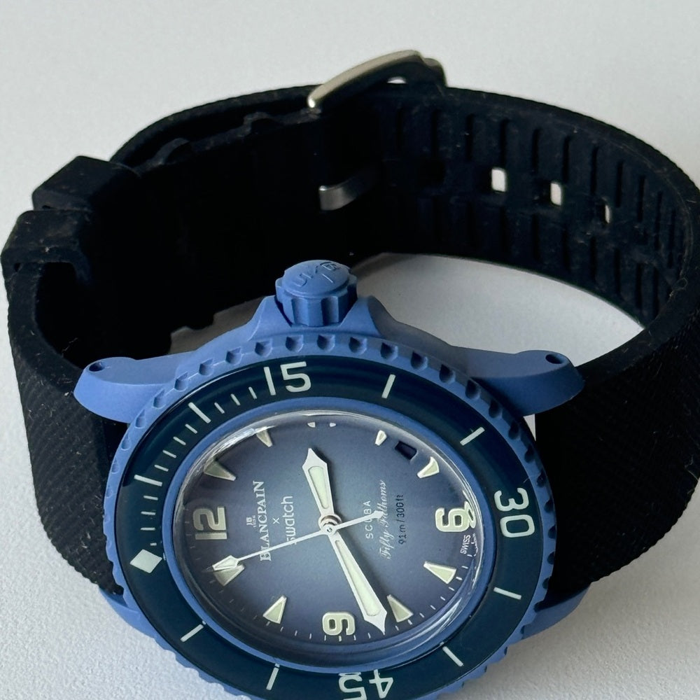 BLANCPAIN×SWATCH Fifty Fathoms Atlantic Ocean SO35A100 Men's Watch G1031