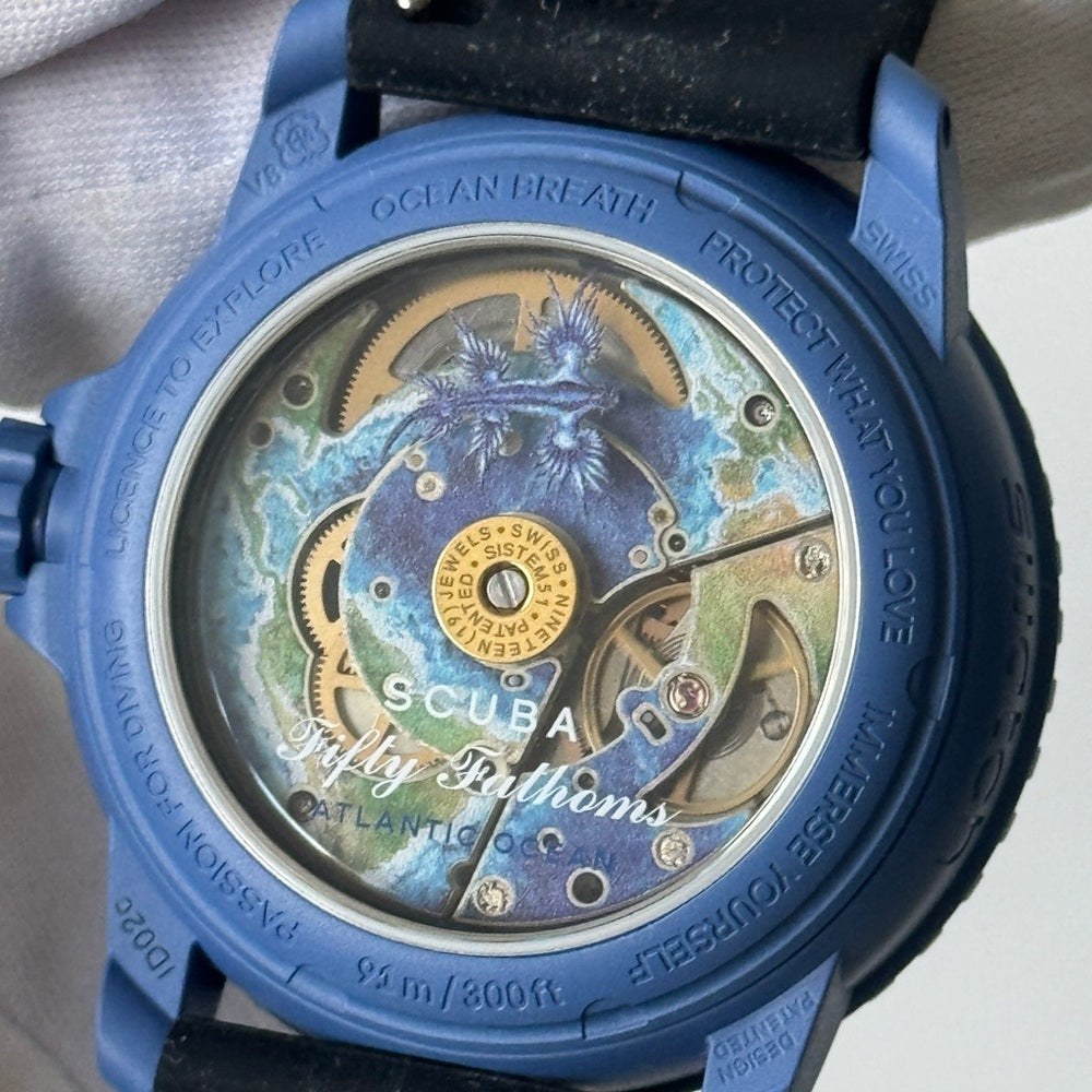 BLANCPAIN×SWATCH Fifty Fathoms Atlantic Ocean SO35A100 Men's Watch G1031
