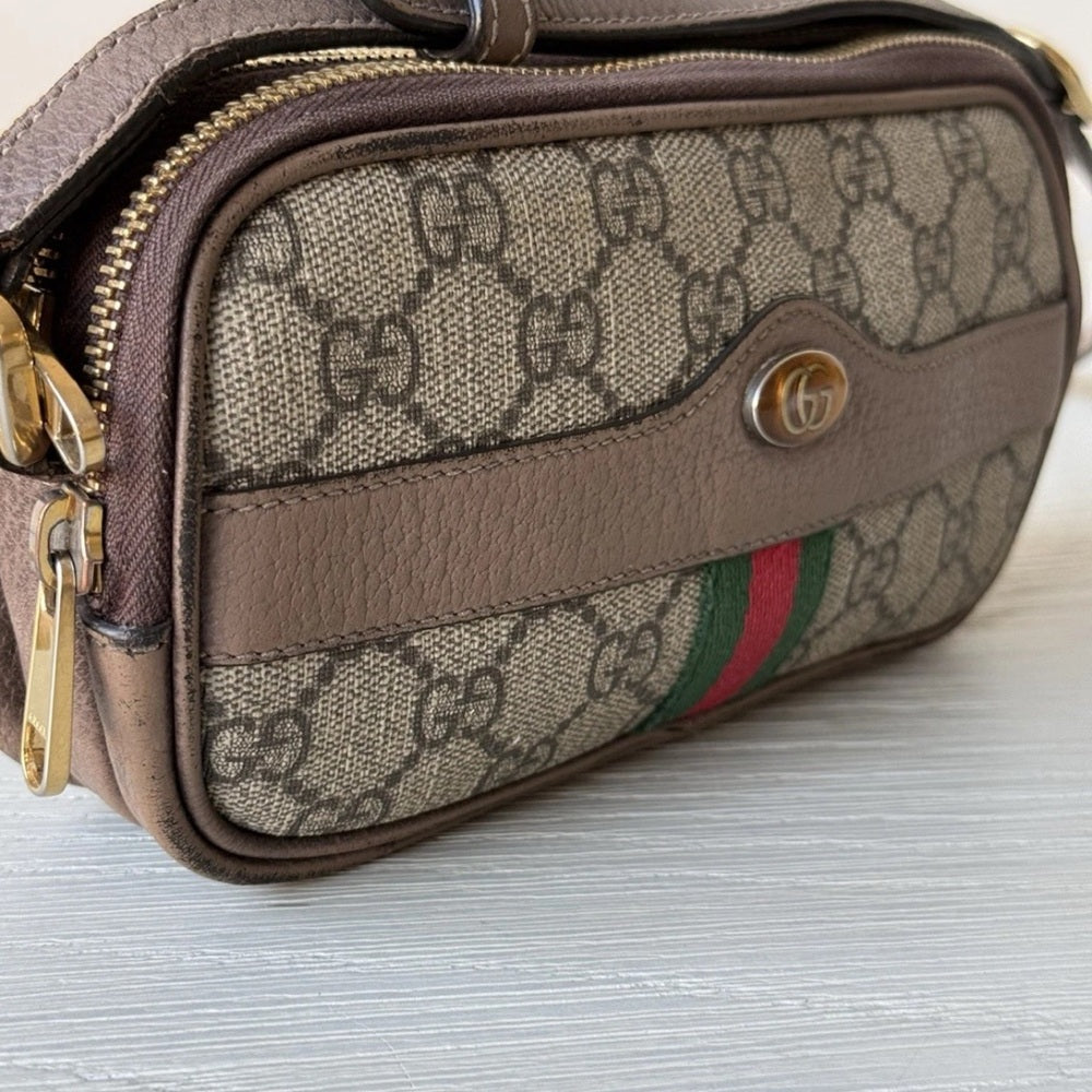 Gucci Ophidia GG Triple Zipped Crossbody Bag