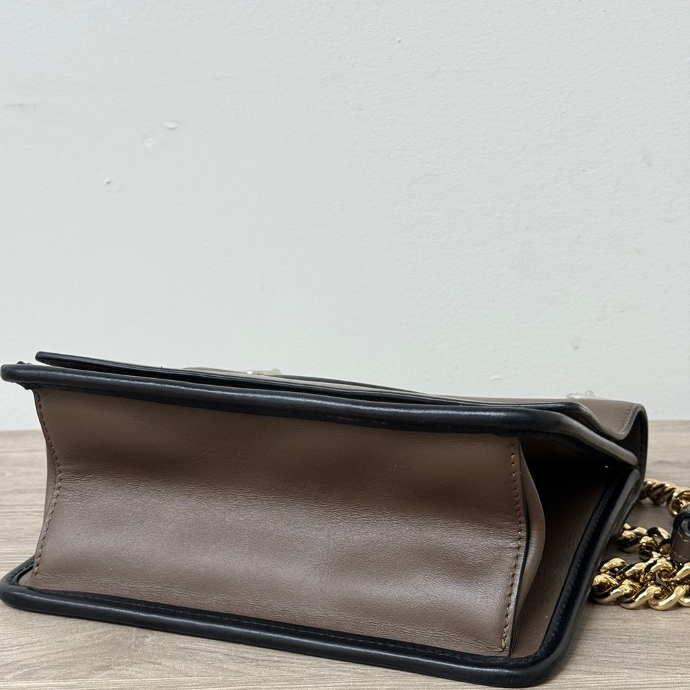 Fendi Zucca FF Kan I F Small Seown Leather Shoulder Bag