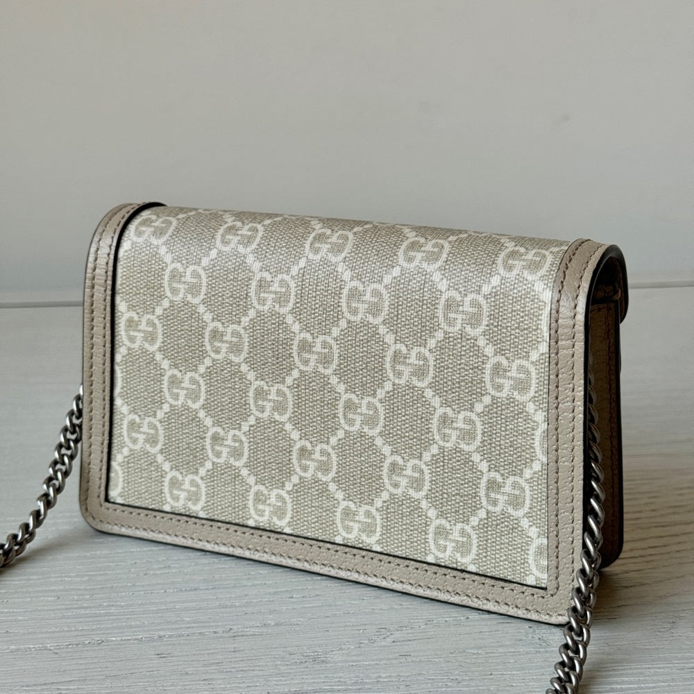 Gucci GG Supreme Dionysus Super Mini Shoulder Bag Beige