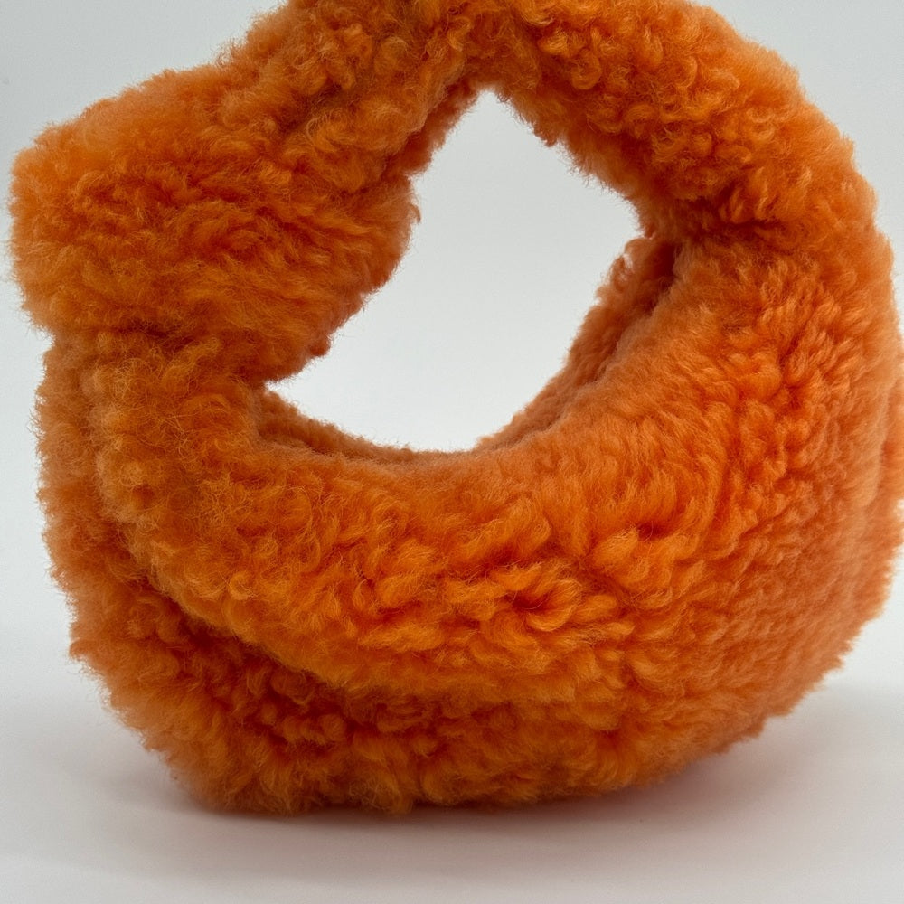 Bottega Veneta Shearling Jodie Orange Handbag