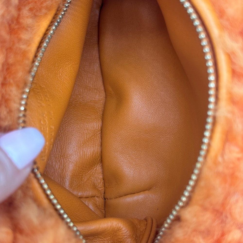 Bottega Veneta Shearling Jodie Orange Handbag