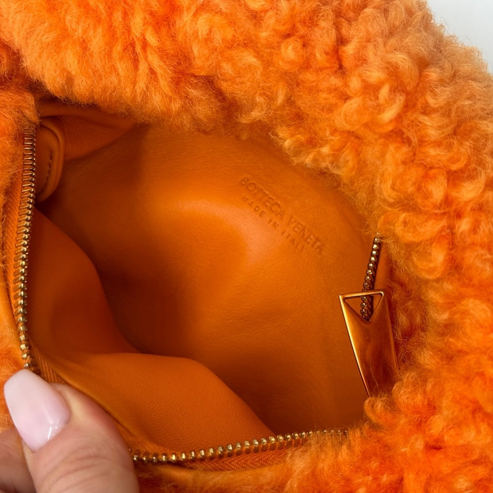Bottega Veneta Shearling Jodie Orange Handbag