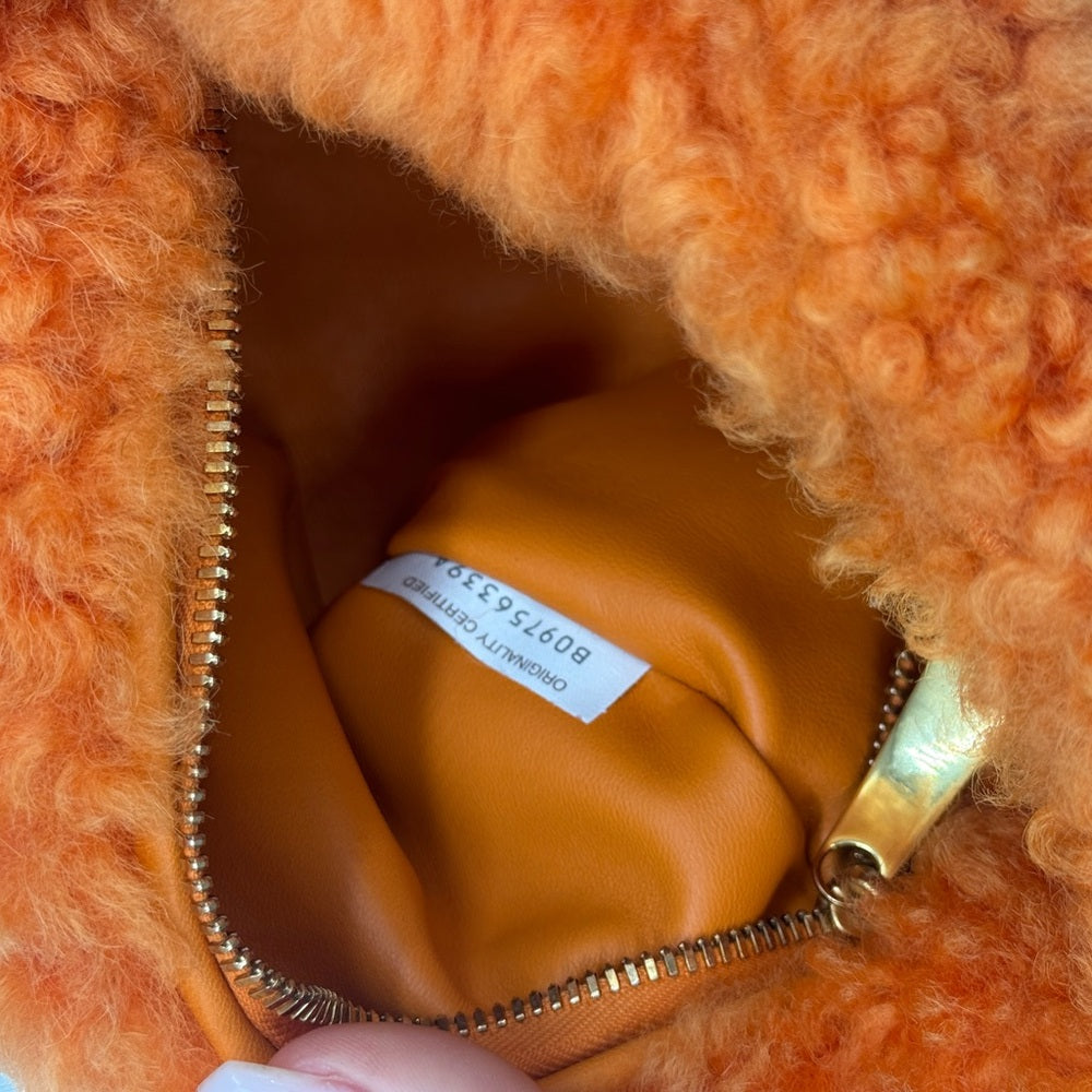 Bottega Veneta Shearling Jodie Orange Handbag
