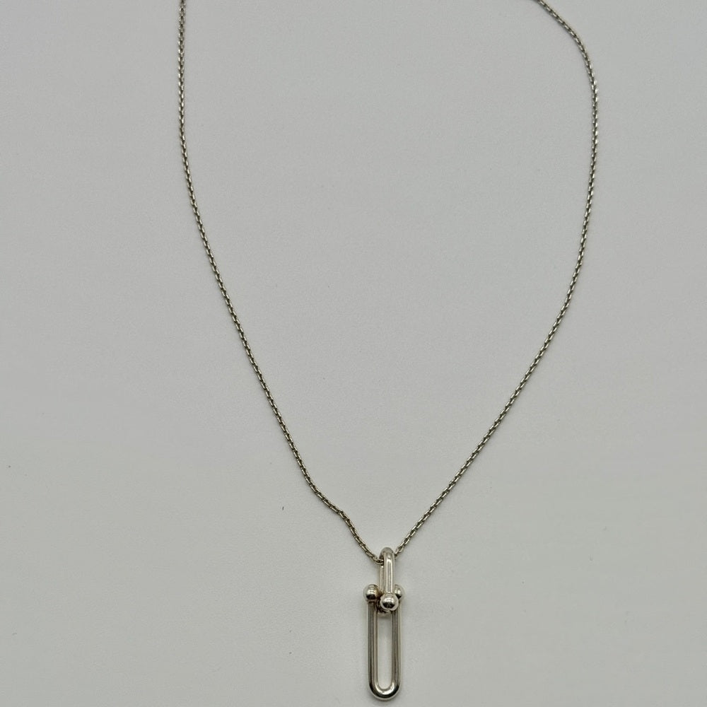 Tiffany & Co. Silver HardWear Link Pendant Necklace 925 Silver