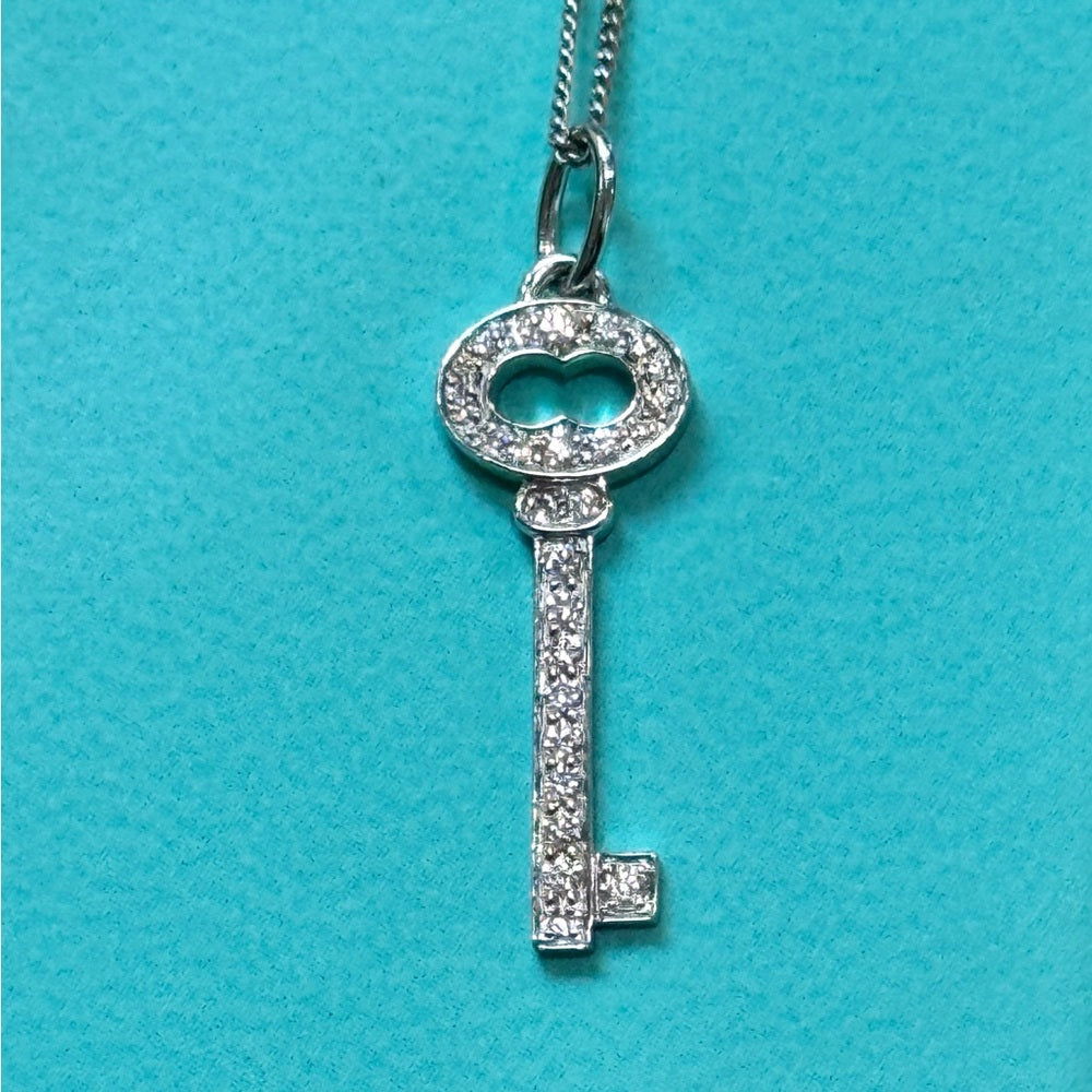 Tiffany & Co. 18K Diamond Vintage Oval Key Pendant