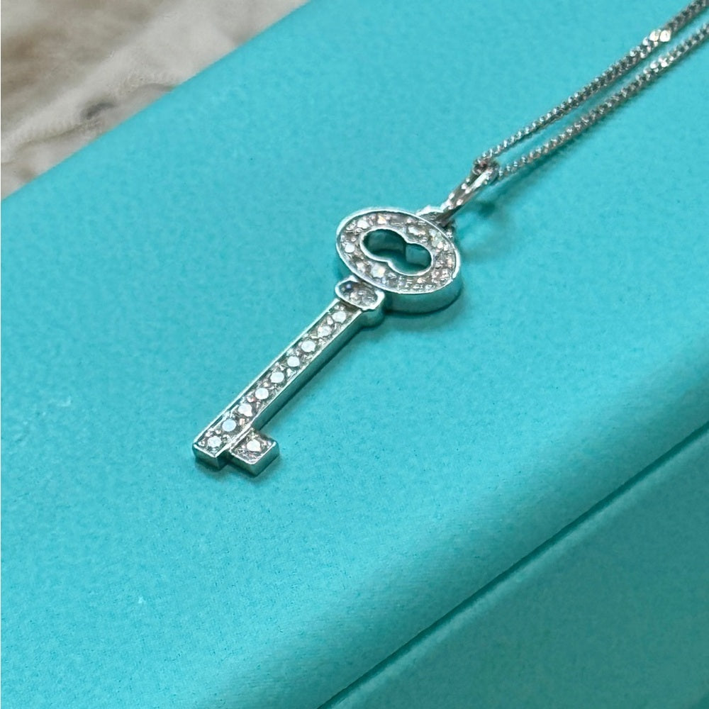 Tiffany & Co. 18K Diamond Vintage Oval Key Pendant