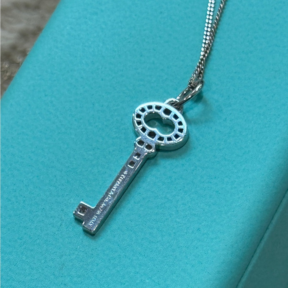 Tiffany & Co. 18K Diamond Vintage Oval Key Pendant