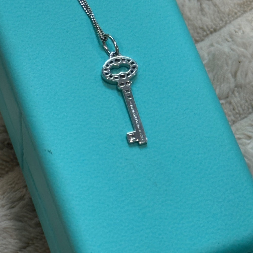 Tiffany & Co. 18K Diamond Vintage Oval Key Pendant