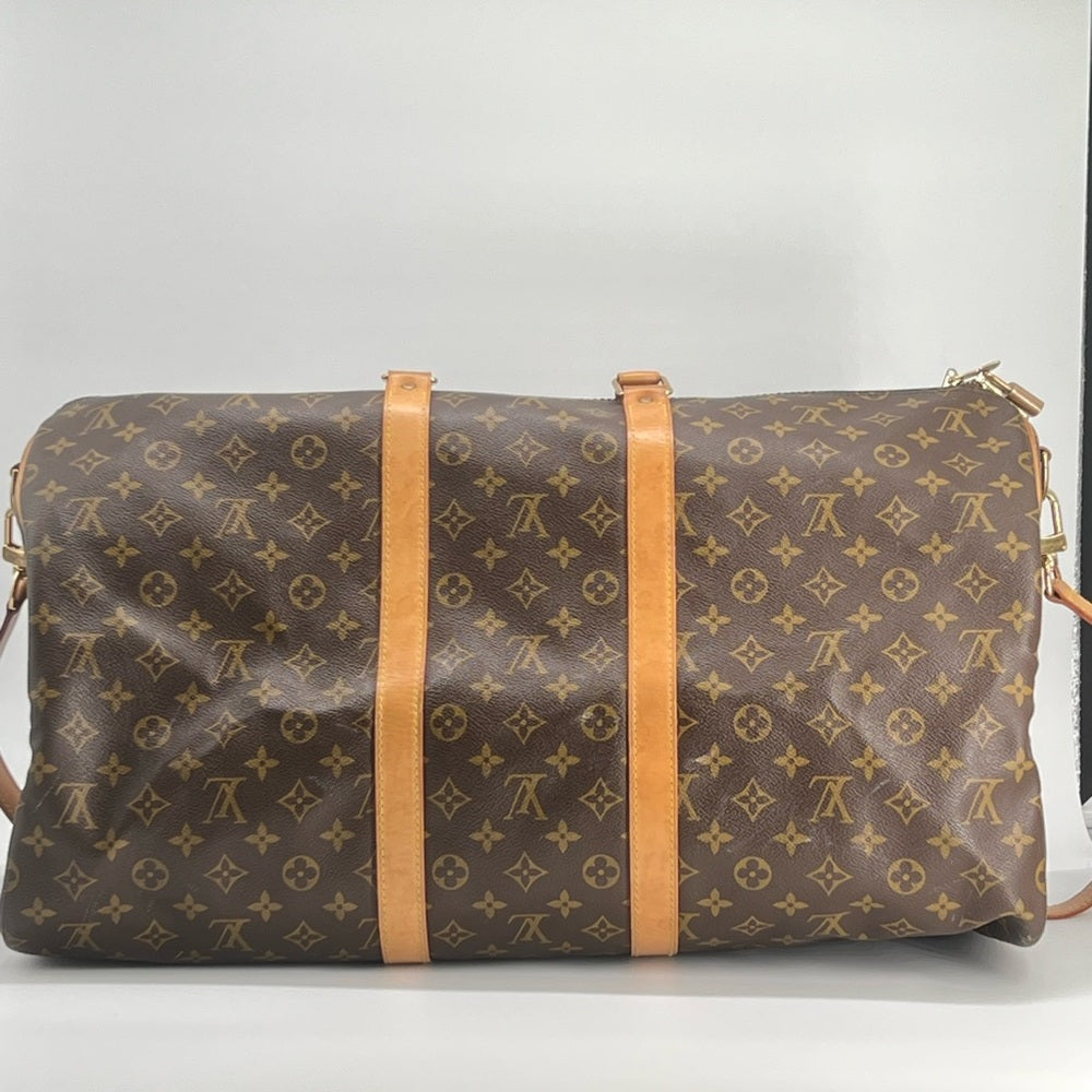 Louis Vuitton Keepall Bandoulière 55 Brown Monogram Canvas Duffel BaG