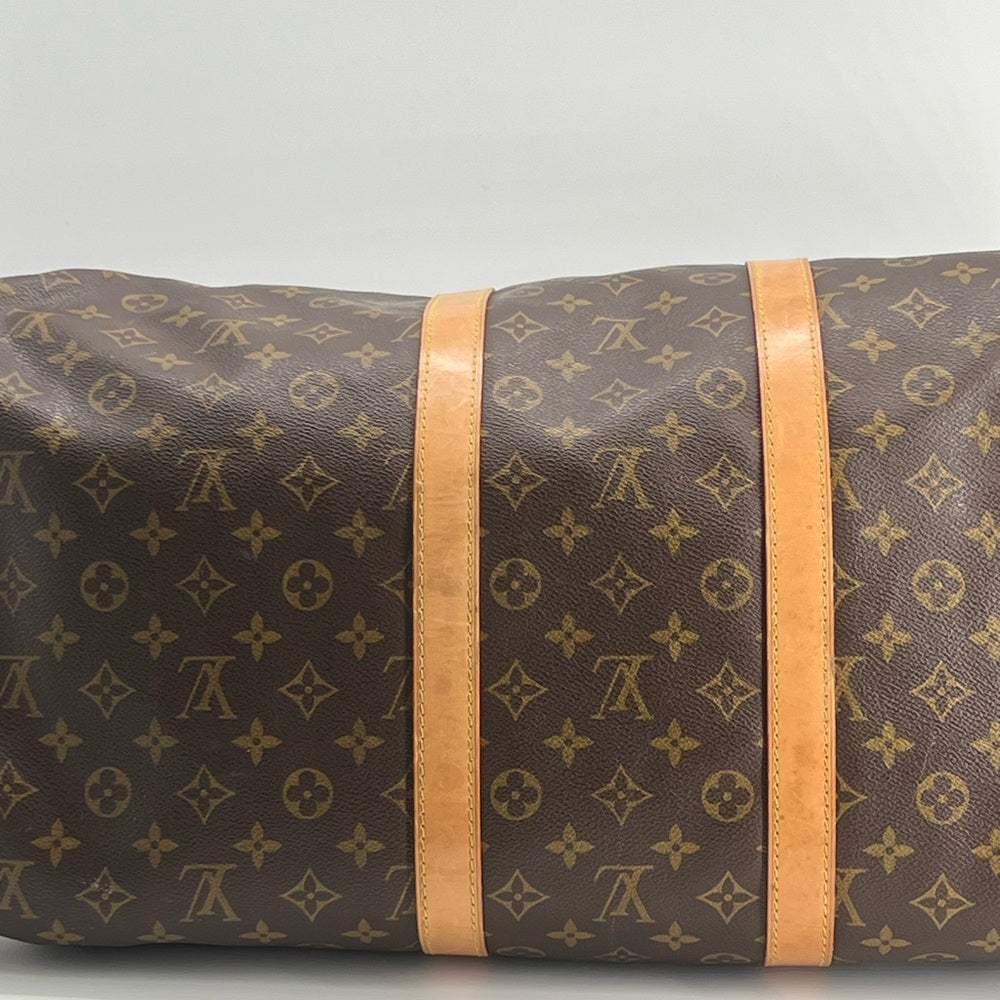 Louis Vuitton Keepall Bandoulière 55 Brown Monogram Canvas Duffel BaG