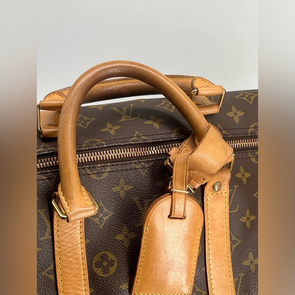 Louis Vuitton Keepall Bandoulière 55 Brown Monogram Canvas Duffel BaG